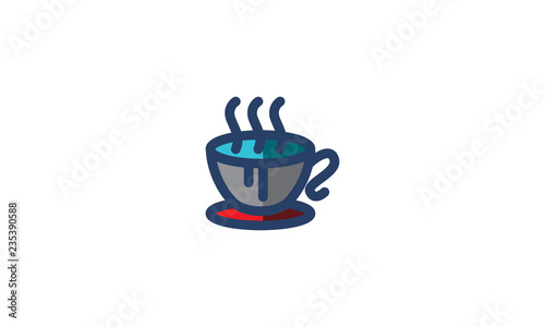 Cup Coffee Icon Winter Template Vector
