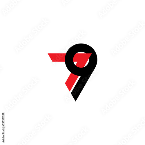 number 79 arrow logo vector