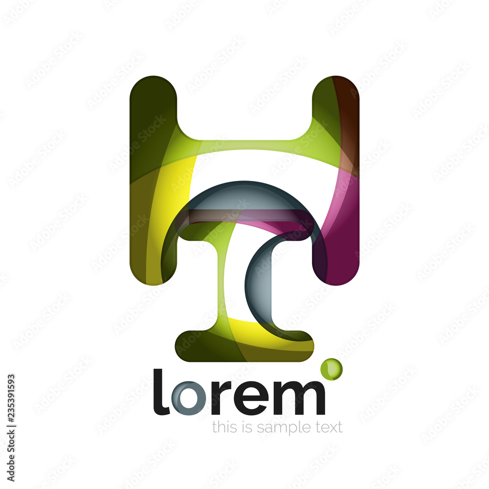 Abstract geometric design logo made of flowing elements Abstract geometric design logo made of flowing elements