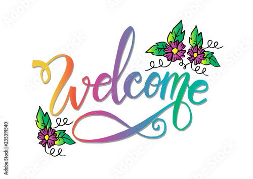 Welcome hand drawn letterin...