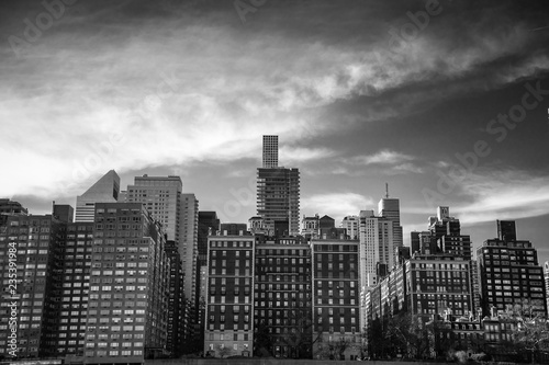 The East side of New York in black and white 