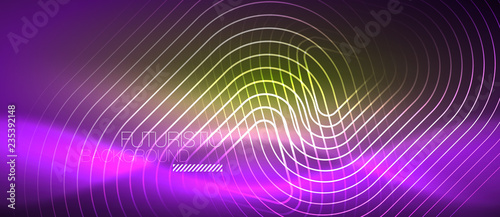 Color shiny neon lights background with abstract lines