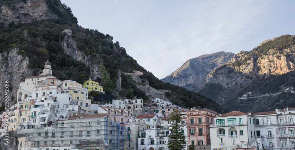City of Amalfi seen from the sea
