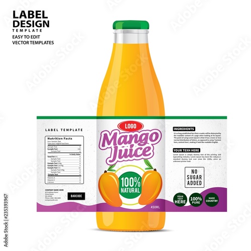 Bottle label, Package template design, Label design, mock up design label template