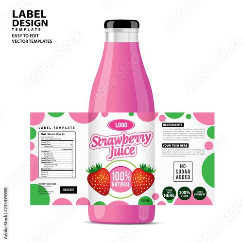 Bottle label, Package template design, Label design, mock up design label template