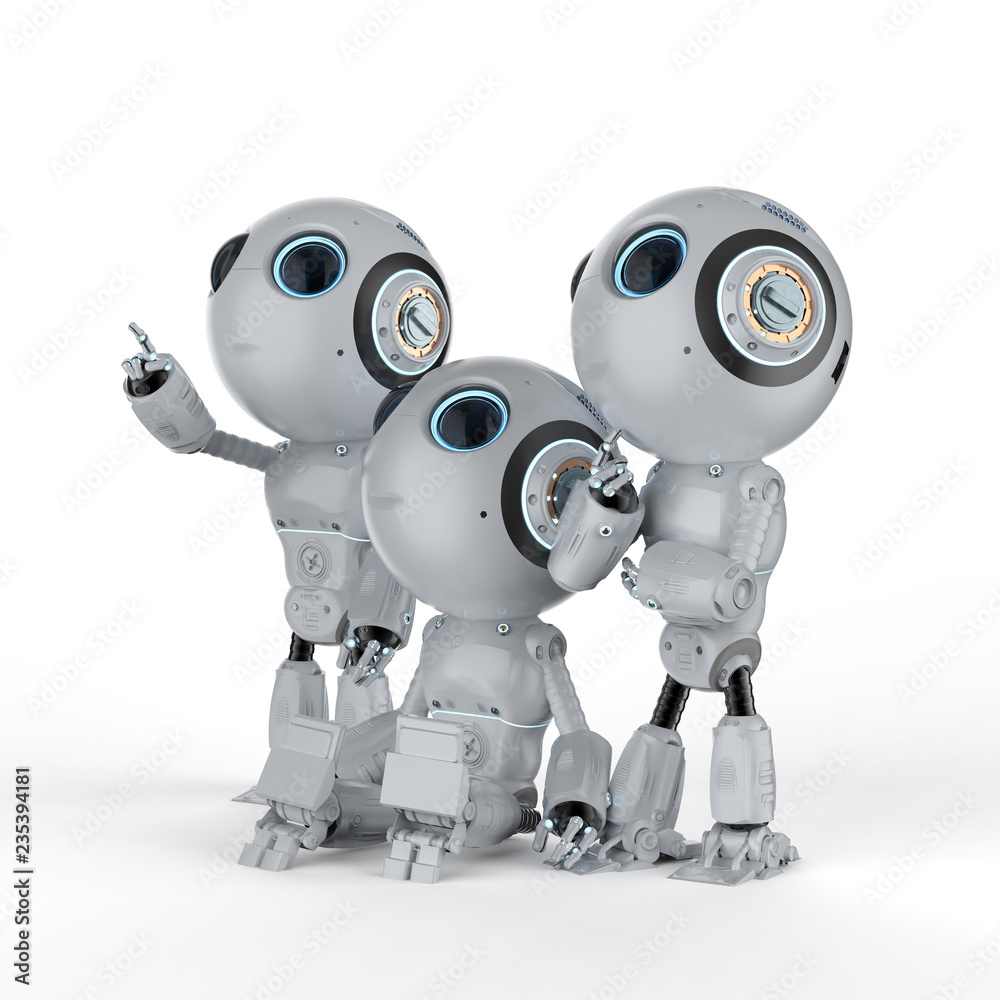 three mini robots three mini robots