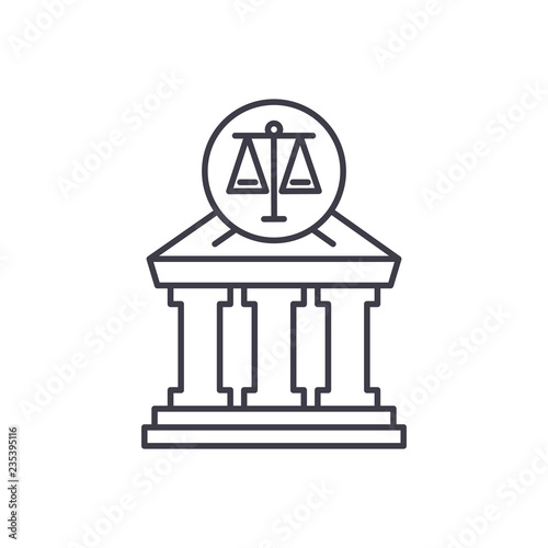 Court line icon concept. Court vector linear illustration, sign, symbol