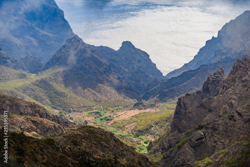 Fototapeta Naklejka Na Ścianę i Meble -  Incredible view of the coast near the Masca gorge. Tenerife. Canary Islands..Spain