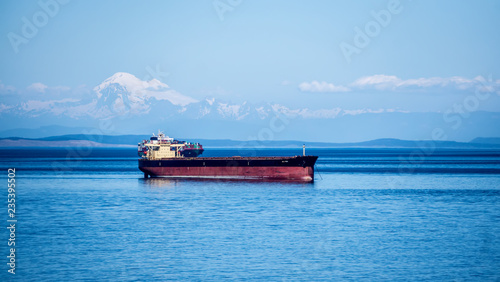 Quadro em tela puget sound near seattle washington and mountain background