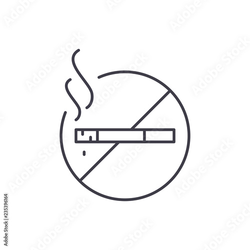 Do not smoke line icon concept. Do not smoke vector linear illustration, sign, symbol