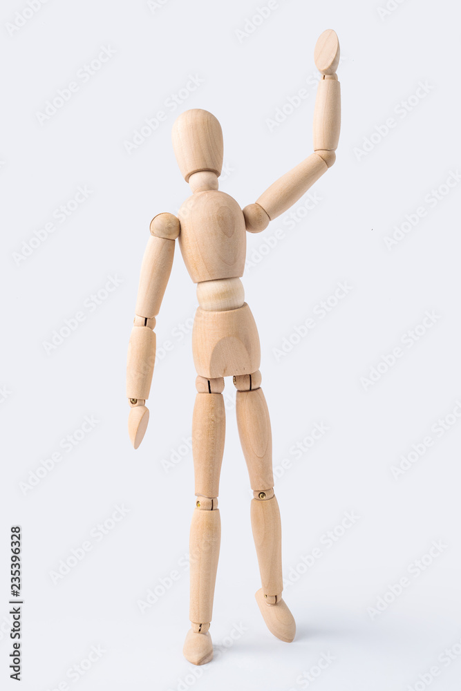 wooden mannequin with welcome gesture wooden mannequin with welcome gesture