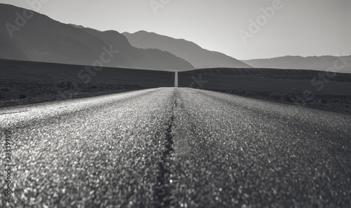 lonely road in death valley national park in california