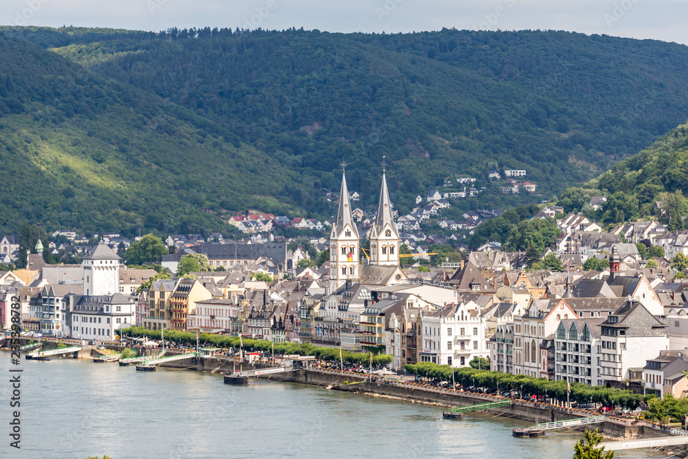 Fototapeta premium famous popular Wine Village of Boppard at Rhine River,middle Rhine Valley