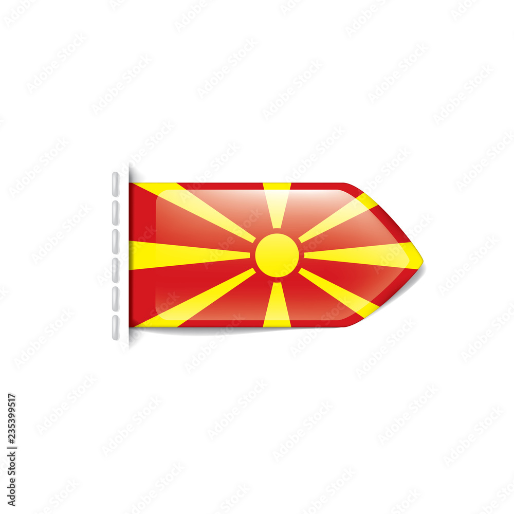 Obraz premium Macedonia flag, vector illustration on a white background