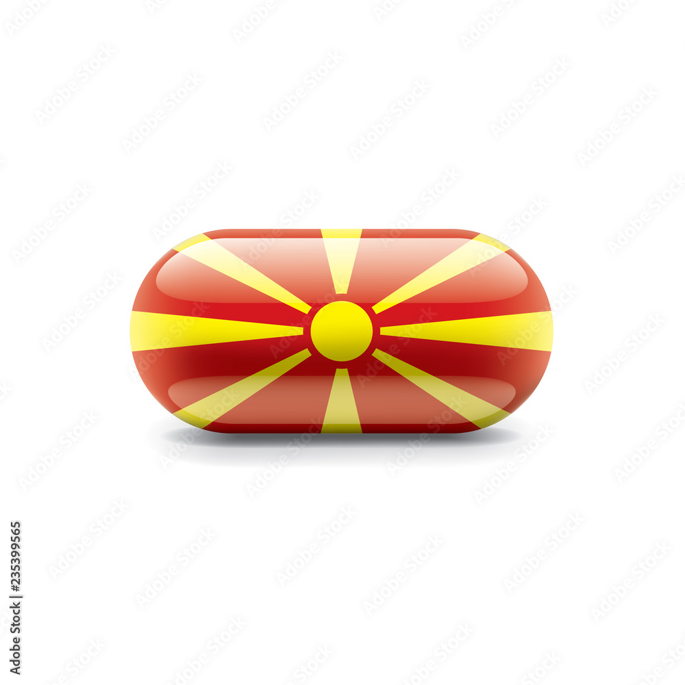 Obraz premium Macedonia flag, vector illustration on a white background