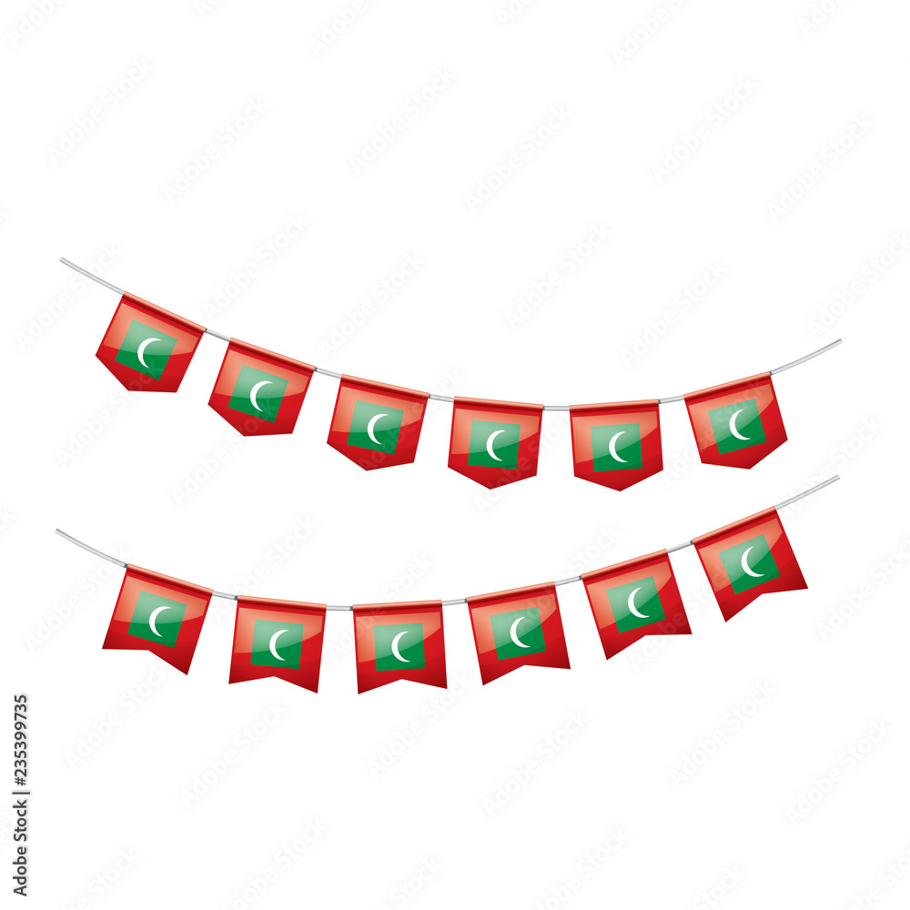 Maldives flag, vector illustration on a white background Maldives flag, vector illustration on a white background