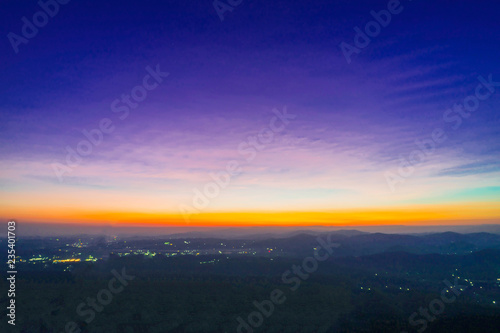 Sunrise on top mountain.