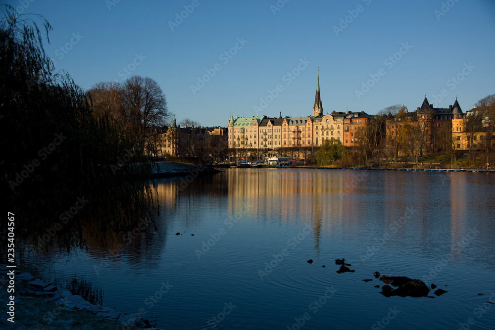 Waterview of Stockholm in winter