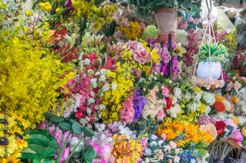 Variety of Flowers at Flower Market in Saigon