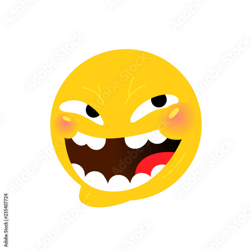 Smiley. Internet meme. Emotional smiley for expressions in social networks, chat rooms, messages, mobile and web applications. Emoji yellow face. Symbol, icon.