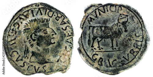 Bilde på lerret Ancient Roman copper coin
