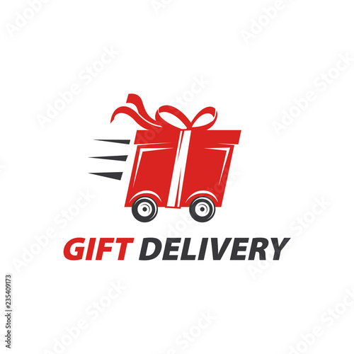 online shopping logistic truck delivery gift tag