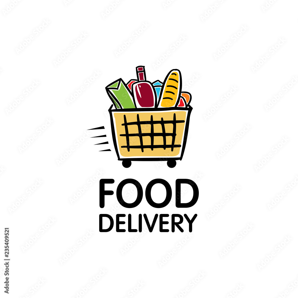 Fast and free delivery. Vector cartoon illustration. Bike. Icon, logo, design elements Fast and free delivery. Vector cartoon illustration. Bike. Icon, logo, design elements