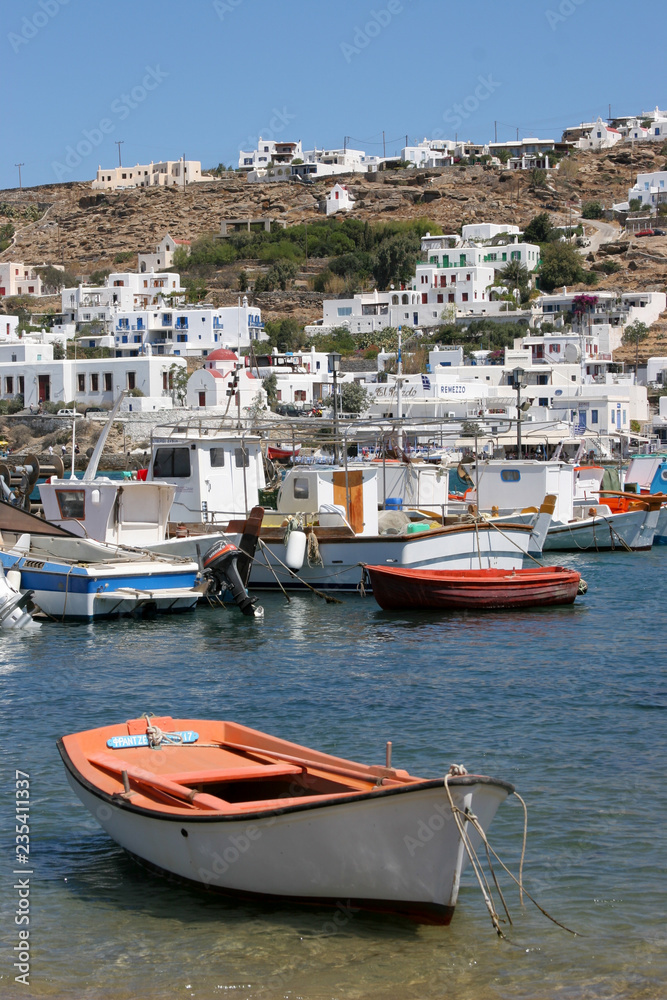 Obraz premium View of Mykonos Harbor, Mykonos, Greece