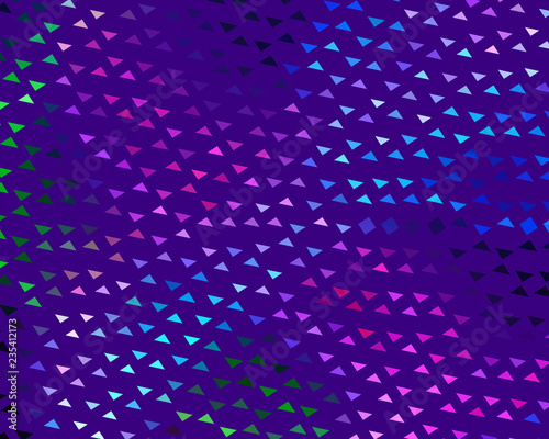 Bright dynamic background with wavy lines of circles, dots. Rounds of different scale neon color. Vector illustration.
