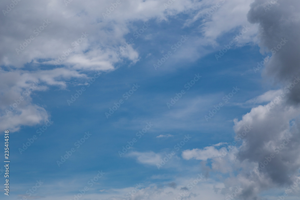 Blue sky with beautiful clouds.