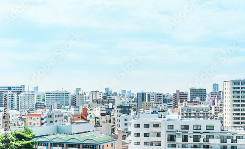 city urban skyline aerial view in koto district, japan photo