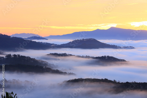 Amazing view of mountain, mist & cloud when dawn coming.. © Nguyen