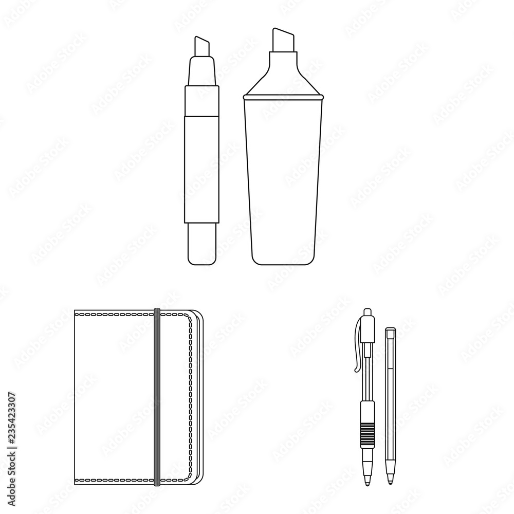 Vector illustration of office and supply logo. Set of office and school stock vector illustration. Vector illustration of office and supply logo. Set of office and school stock vector illustration.