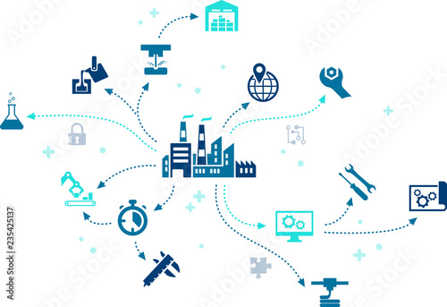 smart manufacturing design - vector illustration