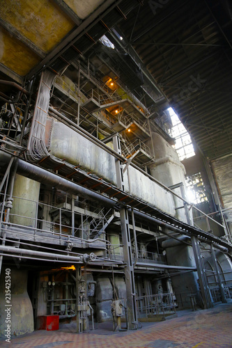interior of old dusty industrial facility