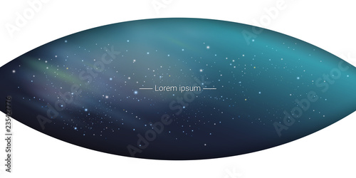 Starry sky and Northern lights. Vector illustration.