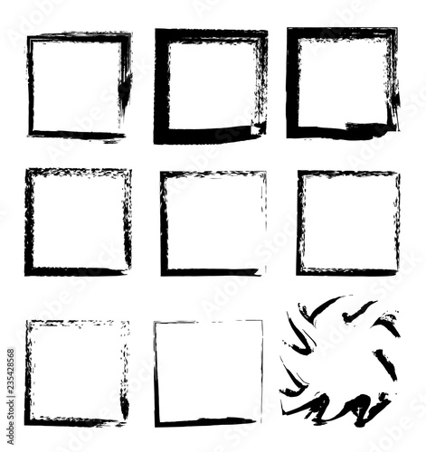 Wallpaper Mural Collection of square black hand drawn grunge frames, borders set. Set of design elements. Torontodigital.ca
