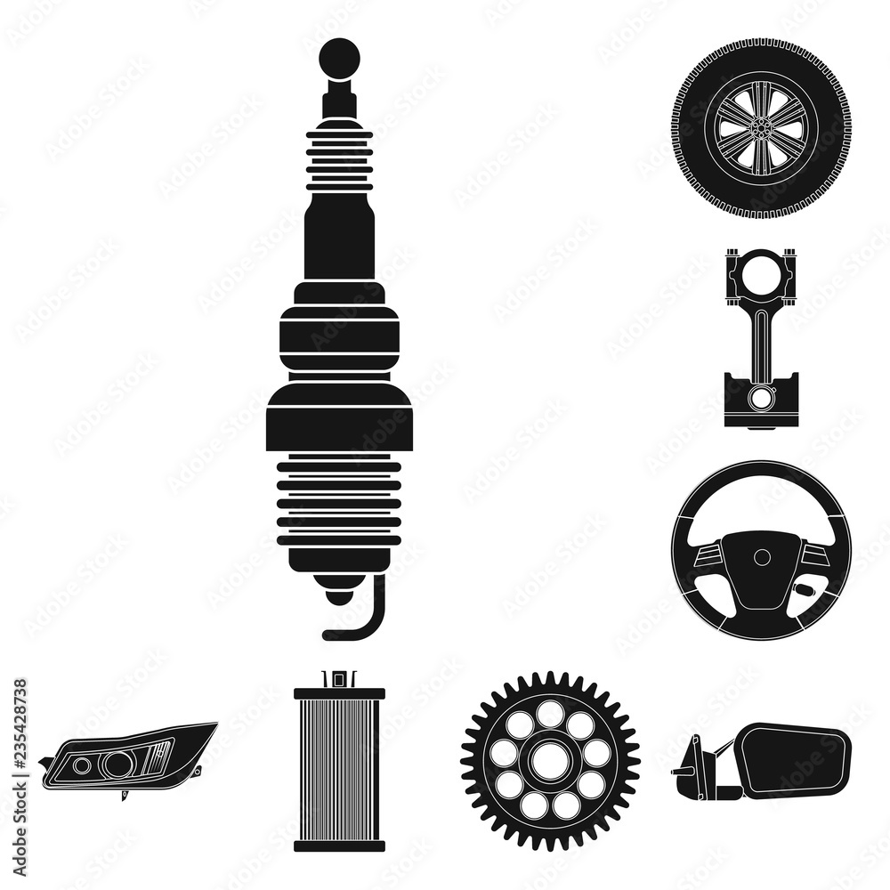 Vector design of auto and part icon. Set of auto and car stock symbol for web. Vector design of auto and part icon. Set of auto and car stock symbol for web.