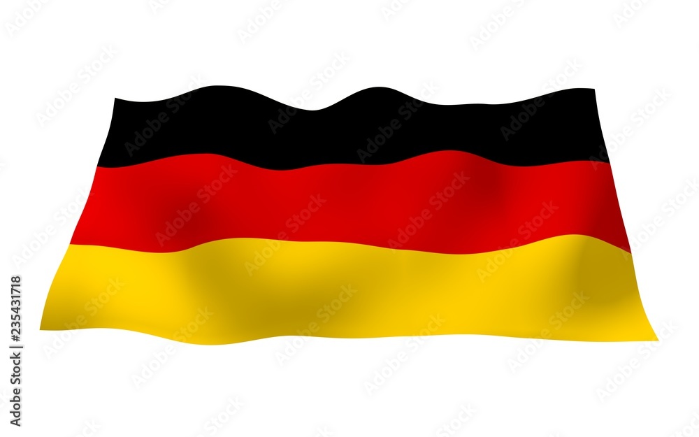 Naklejka premium Flag of Germany. Wide format 3D illustration. State symbol of the Federal Republic of Germany. 3D rendering