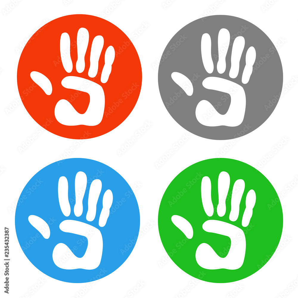 Handprint icon set. Touch symbol. Vector. Handprint icon set. Touch symbol. Vector.