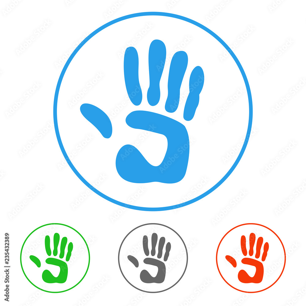 Palm of hand icon set. Vector. Palm of hand icon set. Vector.