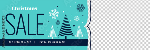 winter christmas sale banner with image space