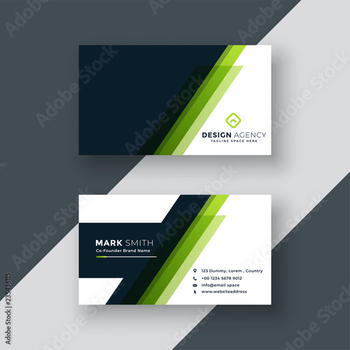 geometric green business card design