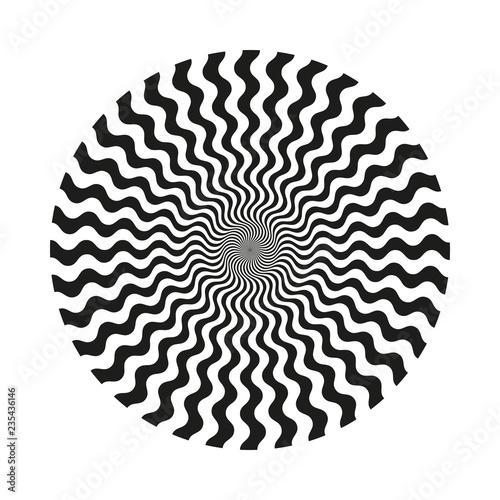 Abstract circular wavy line pattern