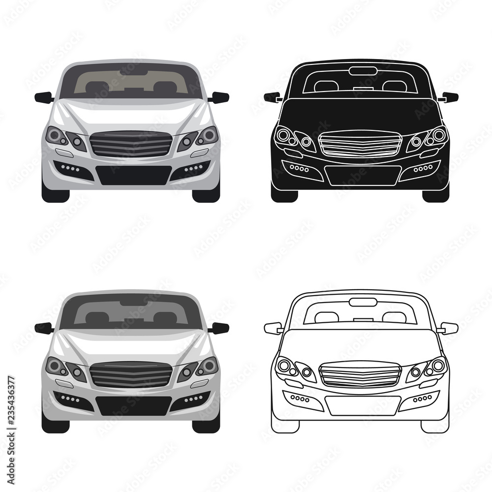 Vector illustration of auto and part symbol. Set of auto and car vector icon for stock.