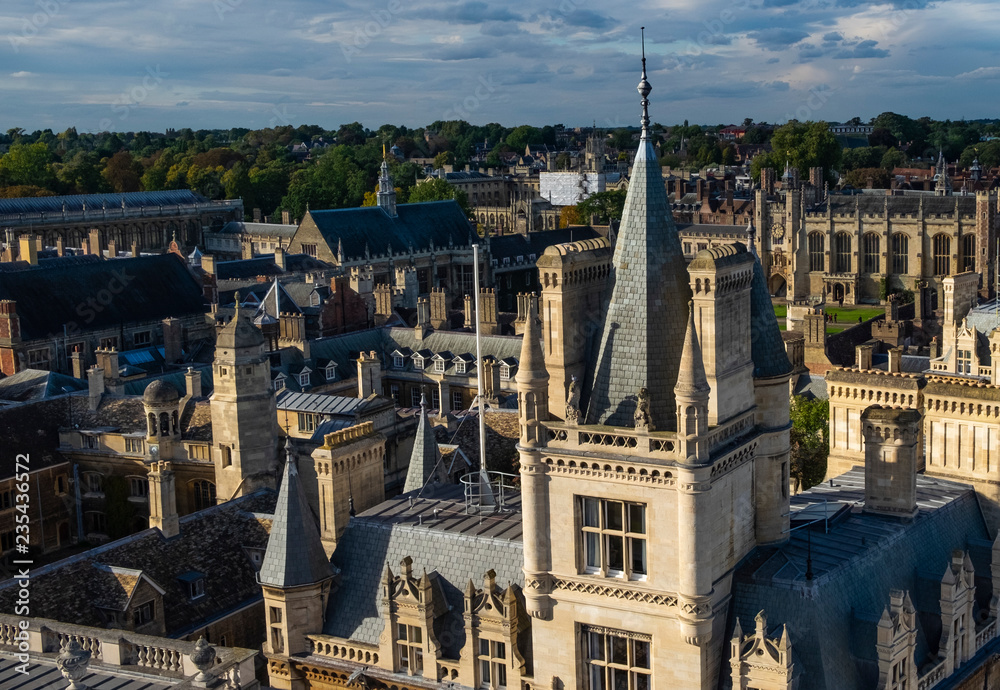 Cambridge college rooftops
