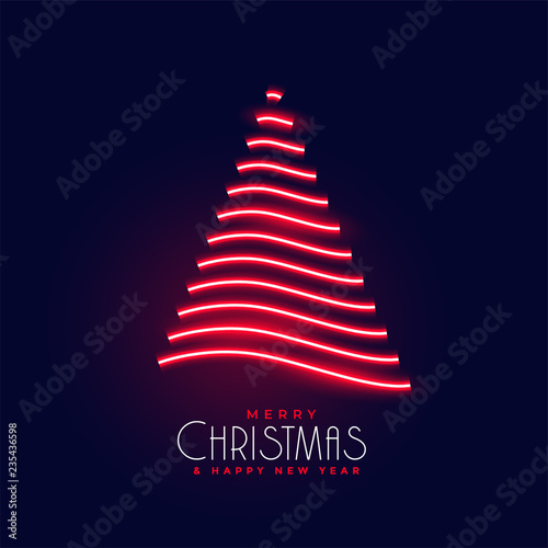 creative neon shiny christmas tree design