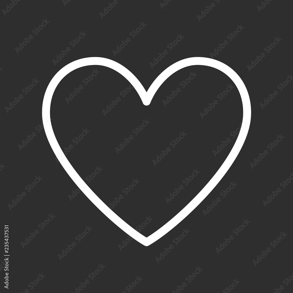 Heart Icon. Vector Line. Heart Icon. Vector Line.