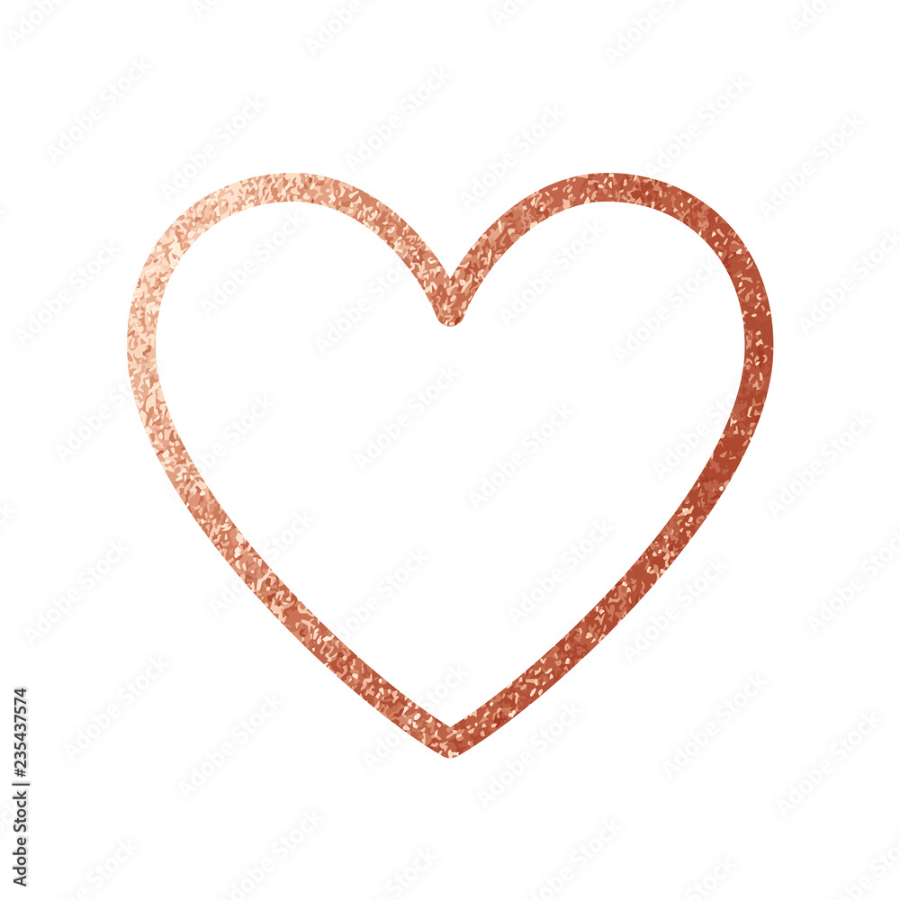 Copper Heart Icon. Vector Line. Copper Heart Icon. Vector Line.