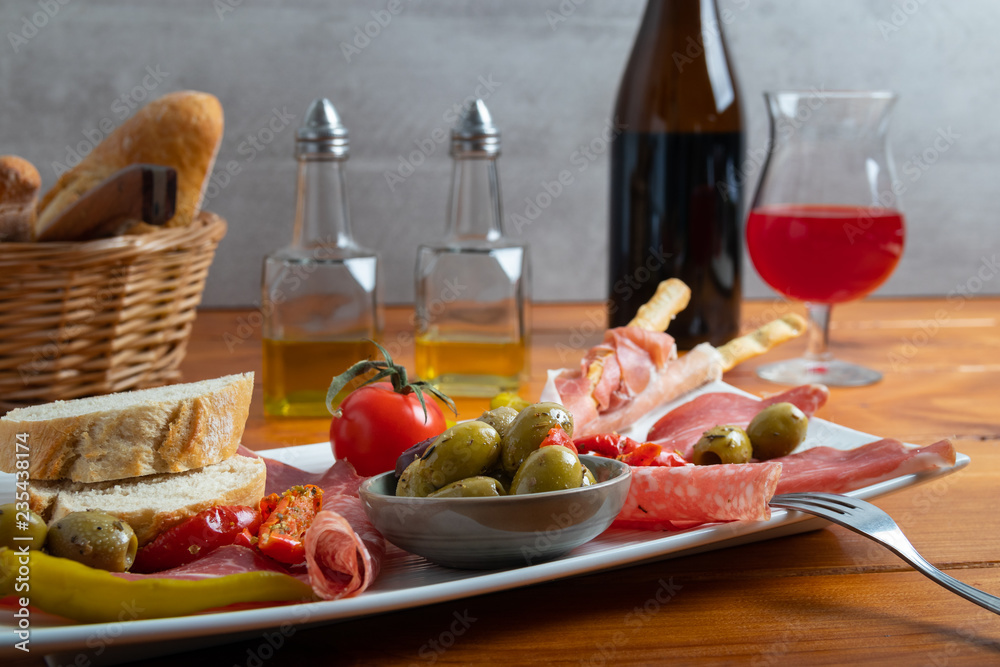 antipasto on a white dish antipasto on a white dish